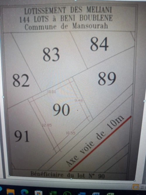 Vente Terrain Tlemcen Mansourah