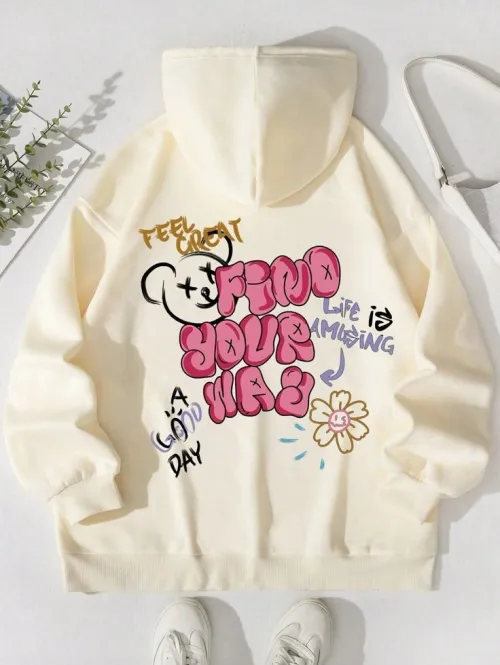 Hoodie  tendance avec imprimé artistique