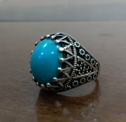 Bague en argent turquoise original