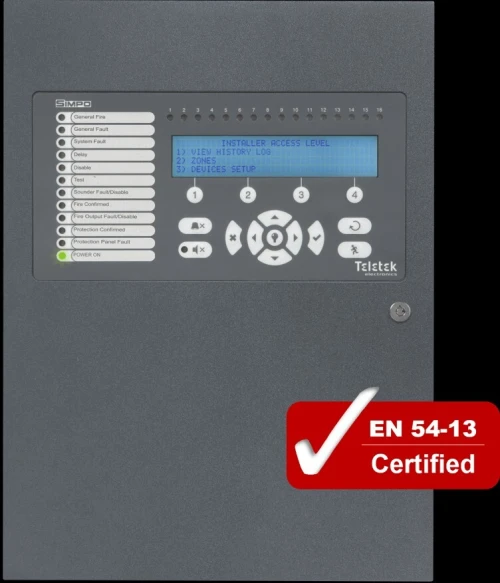 Système d'alarme incendie adressable TELETEK IRIS4/SIMPO/MCP150/S130/T110/WSOU/WS/MIO40/MIO04