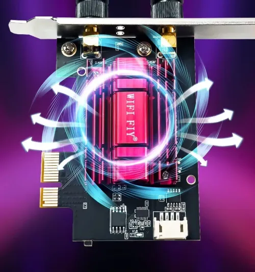 Adaptateur PCIE Sans Fil Wi-Fi 6 AX1800 + Bluetooth 5.4
