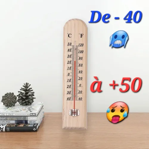 Thermomètre Intérieur en Bois (mercure) مقياس الحرارة للمنزل