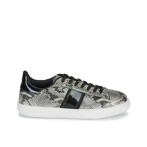 BASKETS ANDRÉ FEMME FRISBEE CUIR GRIS NOIR