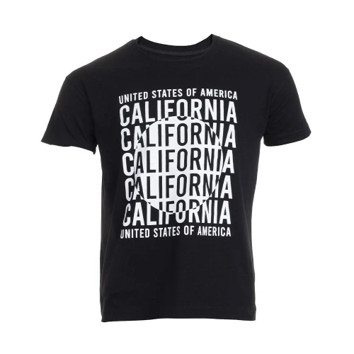 T-SHIRT HOMME DEPART NOIR 100% COTON PRINT