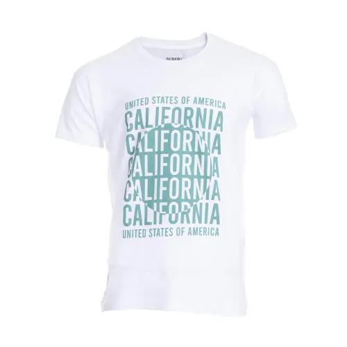 T-SHIRT HOMME DEPART BLANC 100% COTON PRINT