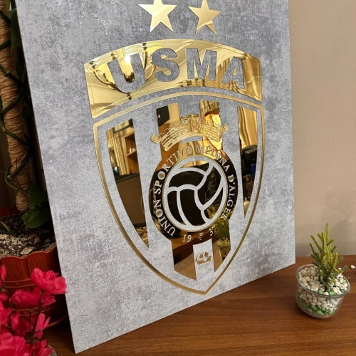 Cadre en Acrylique Effet Gold Miroir Motif Club USMA