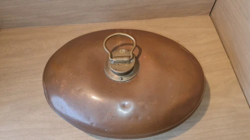 Bouillotte vintage en cuivre rouge et laiton, chauffe-lit , butoir de porte 