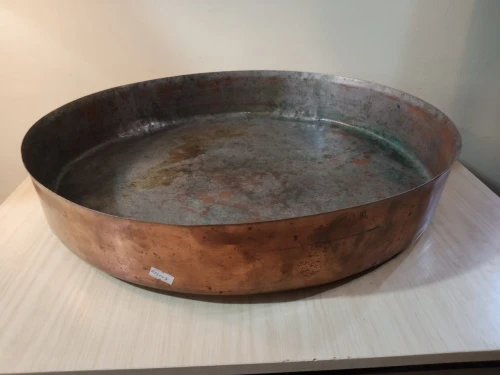 Grande Bassine en cuivre rouge étamé