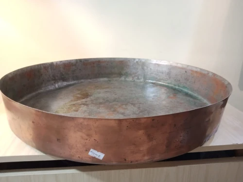 Grande Bassine en cuivre rouge étamé