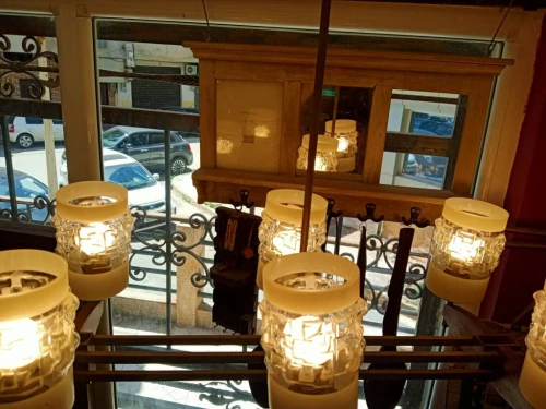 Lustre art déco à 6 lumières en bois de palissandre, chrome et verre d'art LIQUIDATION