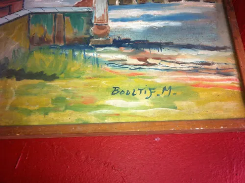 Grand tableau Huile sur toile signé Boultif M. , 