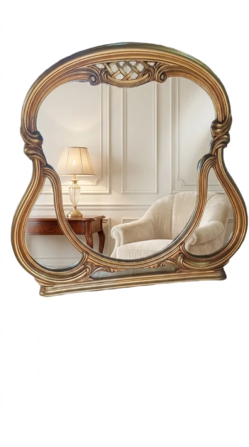 Grand et élegant miroir doré à poser
