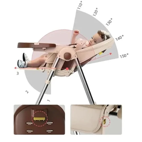 Chaise haute pliable avec hauteur et siège réglable | kidilo