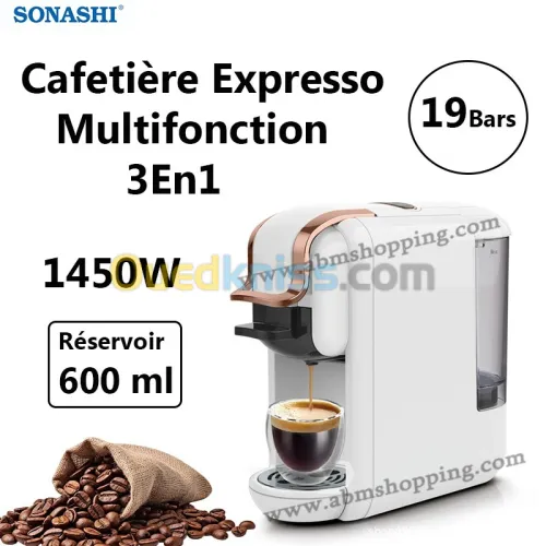 GRANTIE produit 2 ans Cafetière Expresso Multifonction 3En1 | SONASHI