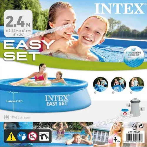 Piscine autoportante Easy Set 244*61 cm avec Pompe De filtration  Intex