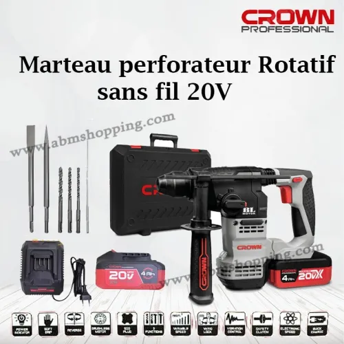 Marteau perforateur Rotatif sans fil 20V | CROWN