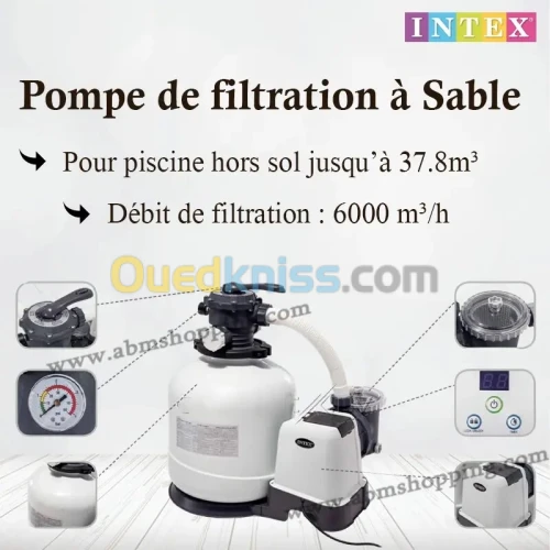 Pompe de filtration à Sable SX2100 6 m3/h Intex