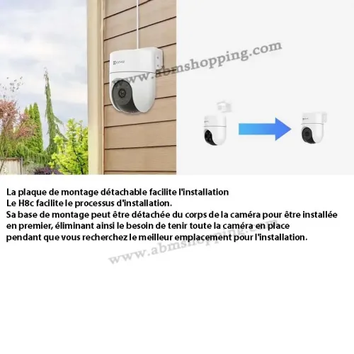 Caméra de Surveillance Waterproof Extérieure 360 WiFi 1080P avec Détection Humaine et Vision Nocturne Smart Home Camera | EZVIZ H8c