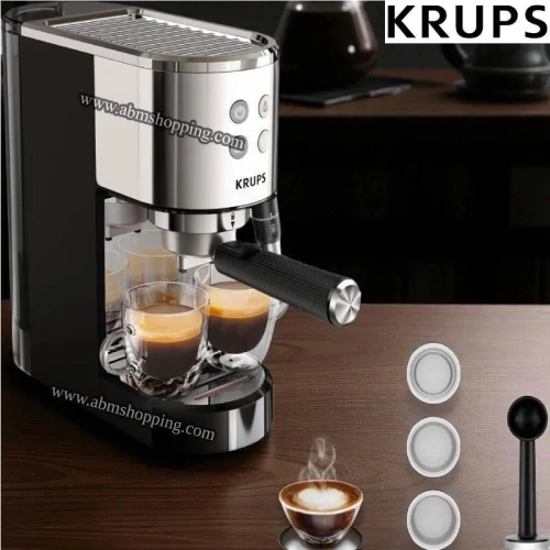 Machine à café expresso -15bars- à pompe virtuoso + inox | Krups