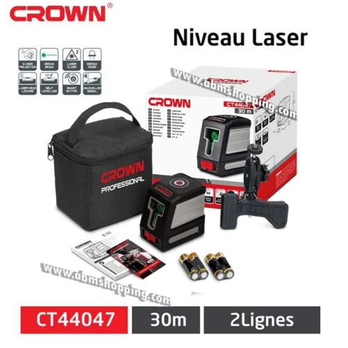 Niveau Laser 2 Lignes à Pilles 30m _Crown