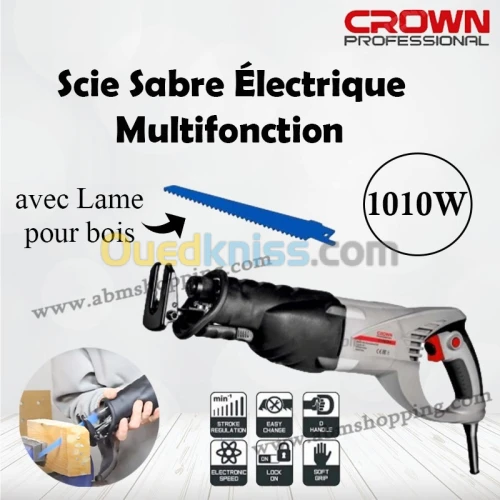 Scie Sabre Électrique Multifonction 1010W -Crown منشار تقطيع اللحم
