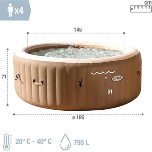 Spa gonflable Sahara 4 places 196x71cm  INTEX