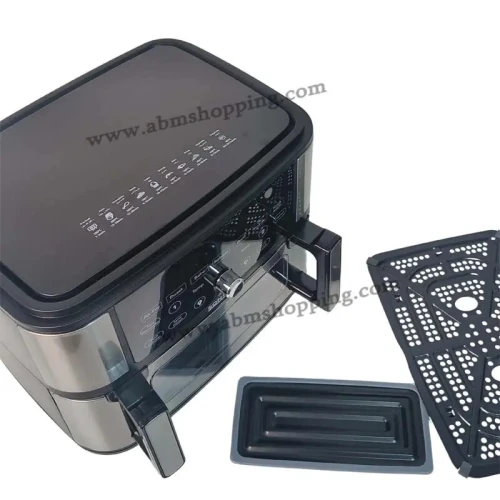 Friteuse A Air Numérique Double Bac 10L 2600 W Digital Multiprogrammes EN Inox | Sonashi SAF-110