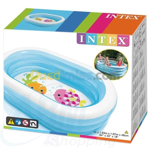 Piscine ovale 163 x 107 x 46 cm- INTEX حوض سباحة بيضوي الشكل