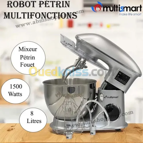 Robot Pétrin Multifonctions 8L,1500W | Multismart