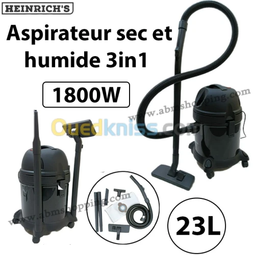 Aspirateur sec et humide 3in1 2800W 20L Heinrich s