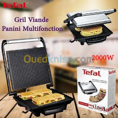 Gril Viande Panini Multifonction 2000W Tefal