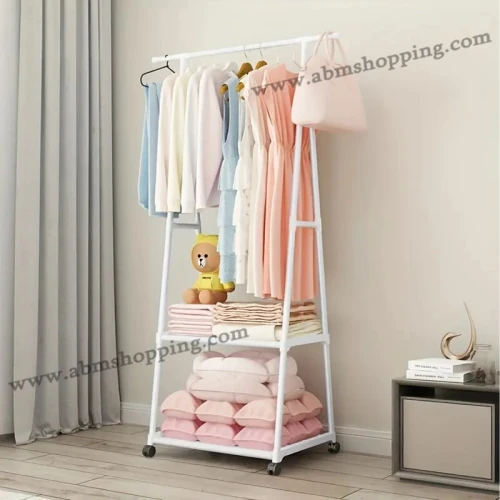 Porte-vêtements triangulaire mobile 55x42x160cm (F) 