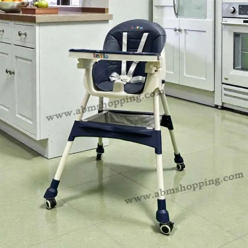 Chaise Haute Pour Bébé 2en1 | Tinylo Bleu et marron