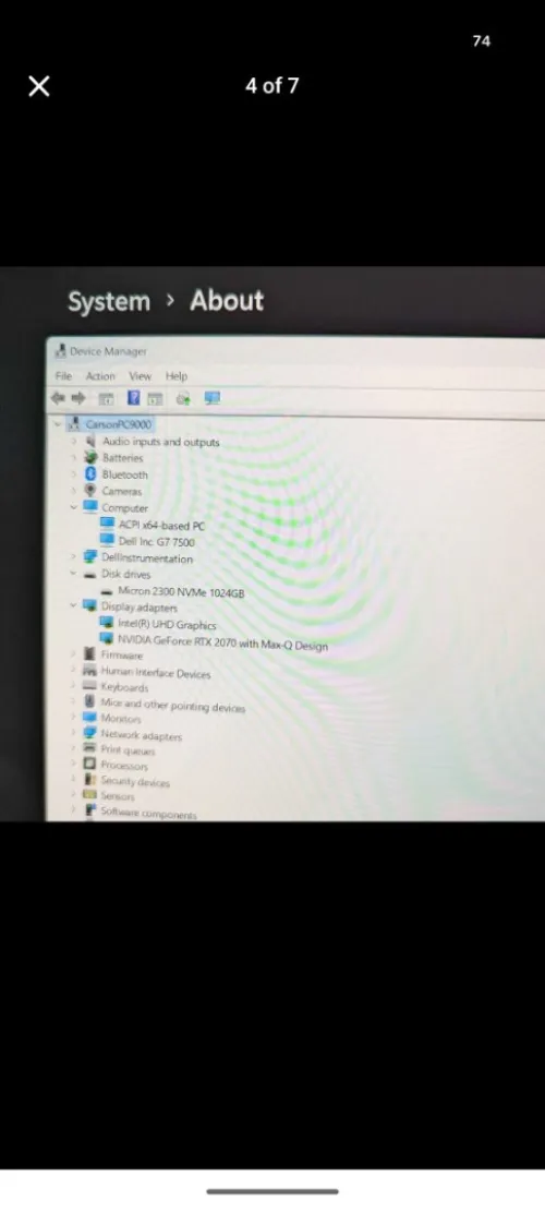 PC Portable Gaming - Dell G7 15 7500 (Excellent État)