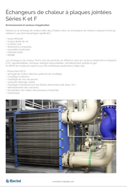 Échangeur à plaques Fiorini MADE IN ITALIE 