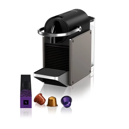 Machine a café capsules NESPRESSO pixie silver - c62- 19 bars - 2 recettes - 0,70 L