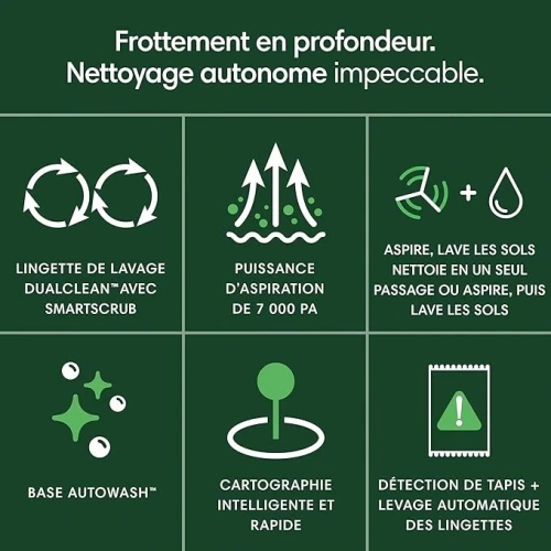 iRobot Roomba Plus 405 Combo Robot + AutoWash - Lavage et séchage des lingettes - Noir - G185040
