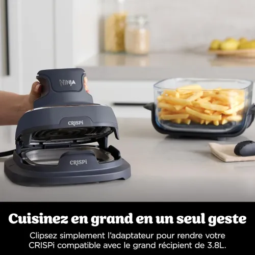 Ninja CRISPi air fryer portable, 3,8L, 4-en-1 : Frire sans huile, 2 récipients , 1700 W fn101