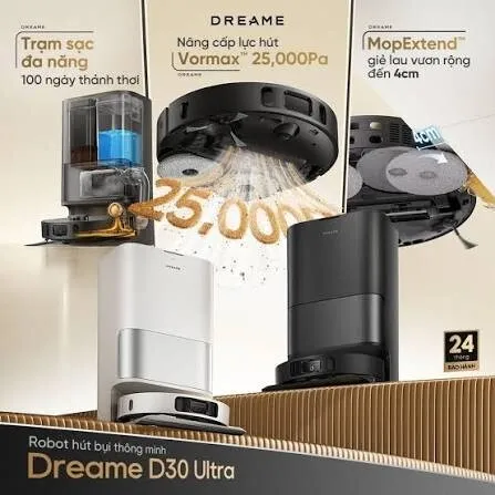Robots aspirateur dreame d30 ultra -25000pa - LiDAR + Évitement 3DAdapt - Mops rotatifs DuoScrub -