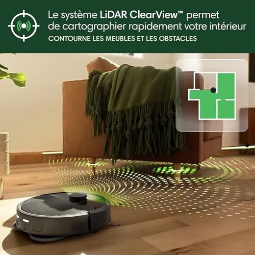 iRobot Roomba Plus 405 Combo Robot + AutoWash - Lavage et séchage des lingettes - Noir - G185040