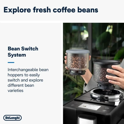 Machine a cafe De'Longhi Rivelia  -19 bar- 14 L d'eau - 250g de grain -16 recettes- ecran tactile EXAM440