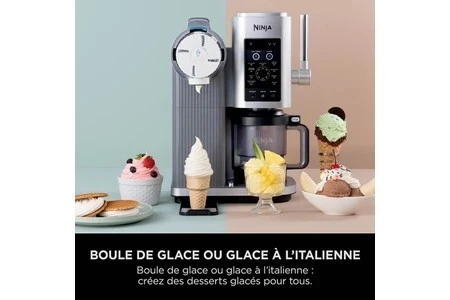 Sorbetiere Ninja ,13 modes ,Swirl by Creami, machine à glace, gris platine NC701EU