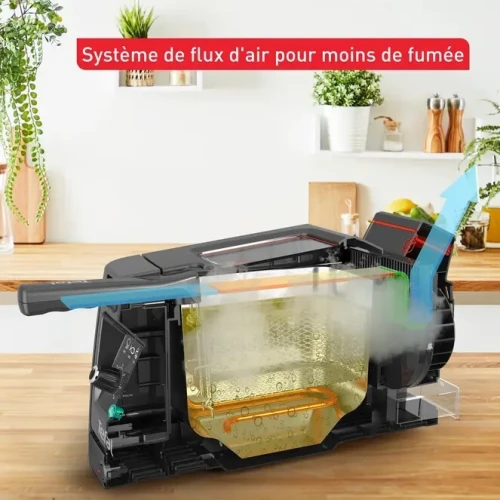 Friteuse a l'huile semi professionnelle Tefal Clear Duo FR600810 -2000W - 3.5L - réduction d'odeur et de fumée