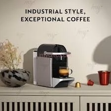 Machine a café capsules NESPRESSO pixie silver - c62- 19 bars - 2 recettes - 0,70 L