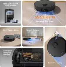 robot aspirateur laveur dreame d20 pro plus 13000 pa flex arm station vidange de poussiere
