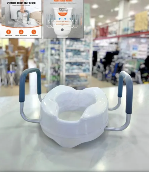 Réhausseur de toilette avec accoudoir 12cm