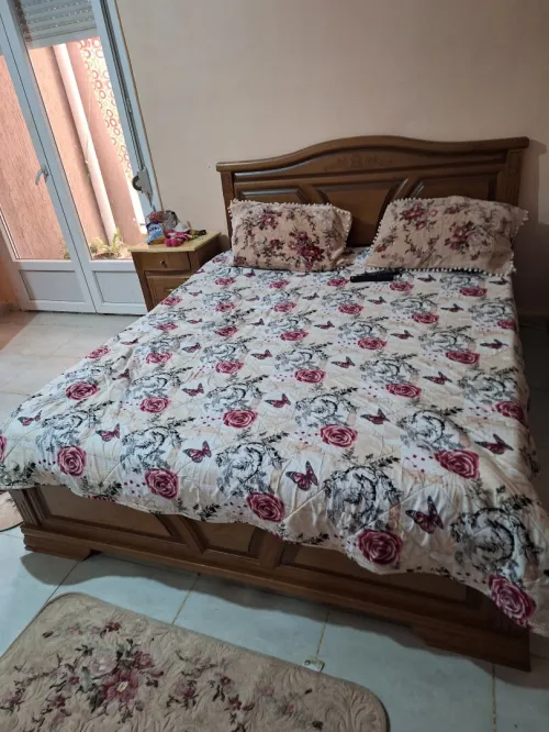 Chambre à coucher bois hêtre 