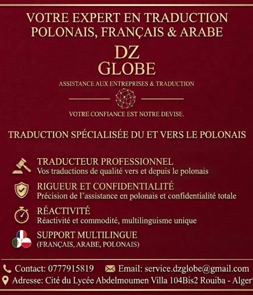 Traduction Polonais français Arabe