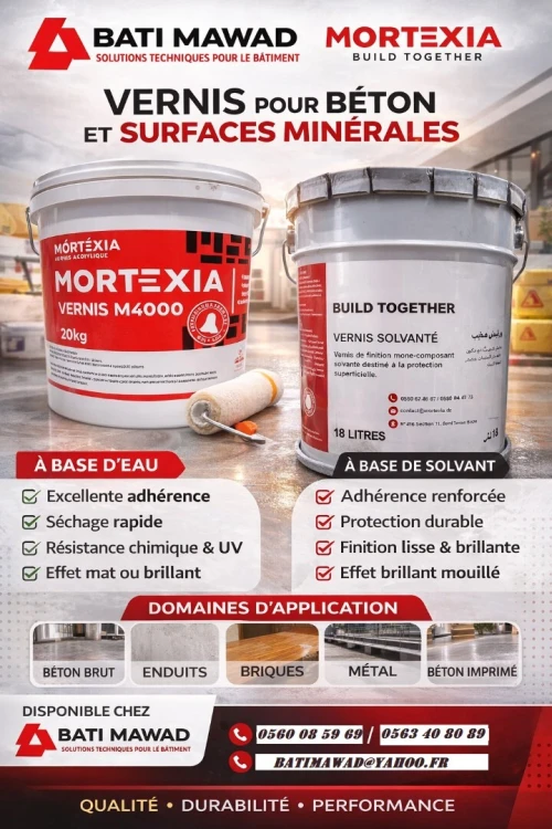 Vernis Mortexia M4000 Acrylique et Vernis Solvanté pour Béton Imprimé/Ciré