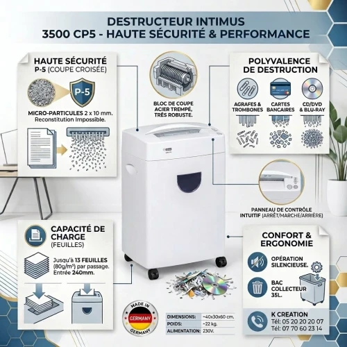 intimus 3500 CP5  Le destructeur compact de haute sécurité